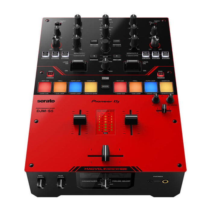 Pioneer DJ DJM-S5 Scratch-style 2-channel DJ mixer (gloss red) - Image 2