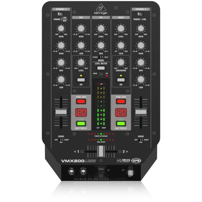 VMX200USB_P0A2R_Front_XL Behringer VMX200USB Professional 2-Channel DJ Mixer - Image 1
